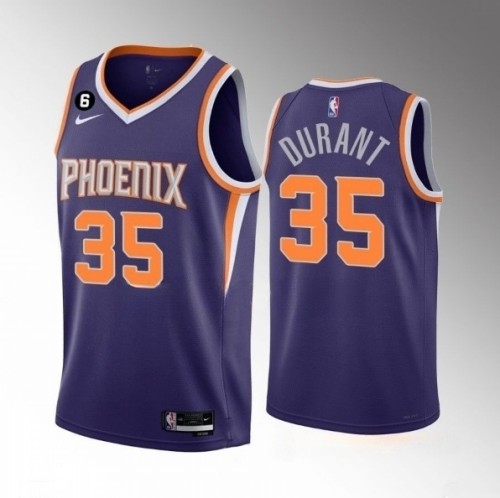 Men%27s Phoenix Suns #35 Kevin Durant Purple Icon Edition With NO.6 Patch Stitched Basketball Jersey->utah jazz->NBA Jersey